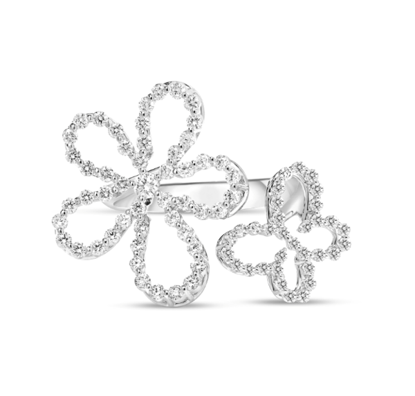 Roberto Coin Diamond 18K Polished White Gold Band Ring