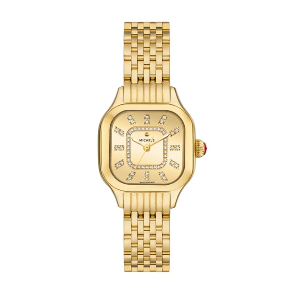 Michele Watches Deco Diamond Stainless Steel Watch