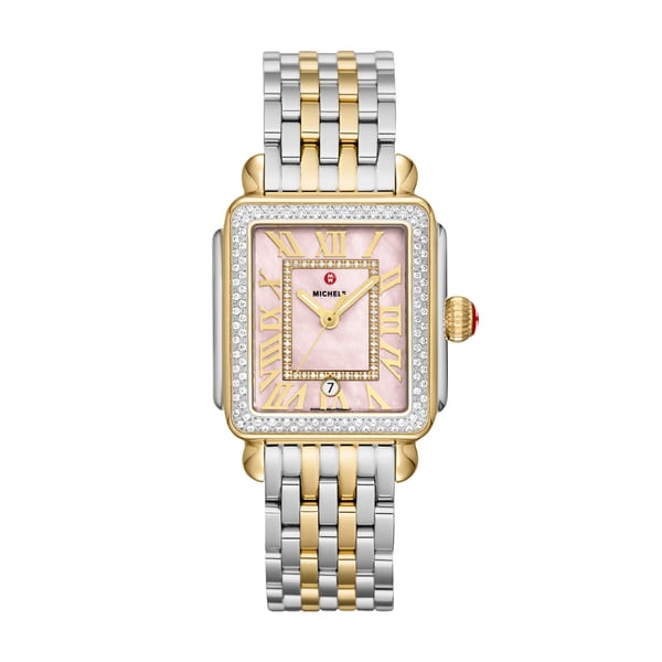 Michele Watches Diamond Stainless Steel Watch