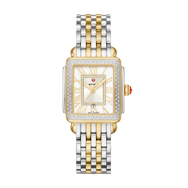 Michele Watches Deco Diamond Stainless Steel Watch