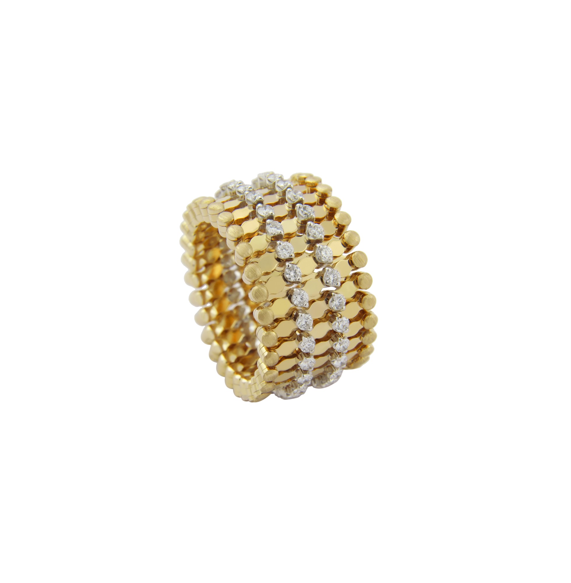 S.RB A-7M2 YWG WD   Dia Whi  Serafino Consoli Gold Ring with Stones S.RB A-7M2 YWG WD