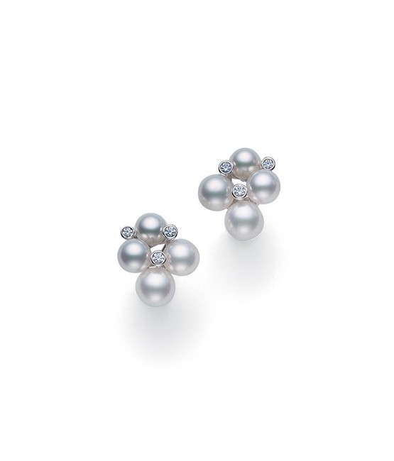 Contemporary Cluster  Women  18 Polished Earrings MEQ10052ADXW
