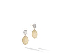 Contemporary Dangle Siviglia Women  18 Engraved Earrings OB1289 B YW