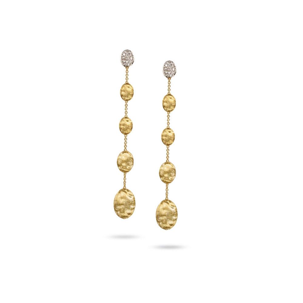 Contemporary Dangle Siviglia Women  18 Engraved Earrings OB1334 B YW