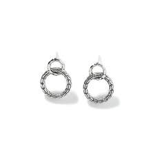 Contemporary Drop Classic Chain Women   Hammered Earrings EB90580