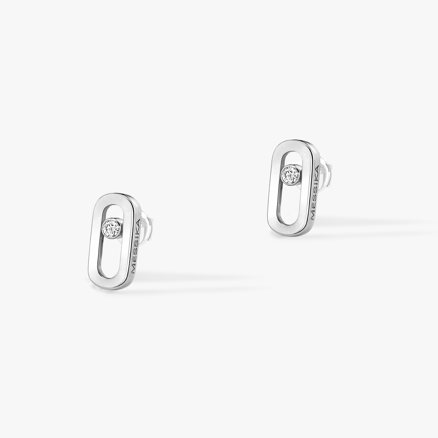 Contemporary Stud Move Uno Women  18 Polished Earrings 12305-WG / G44007