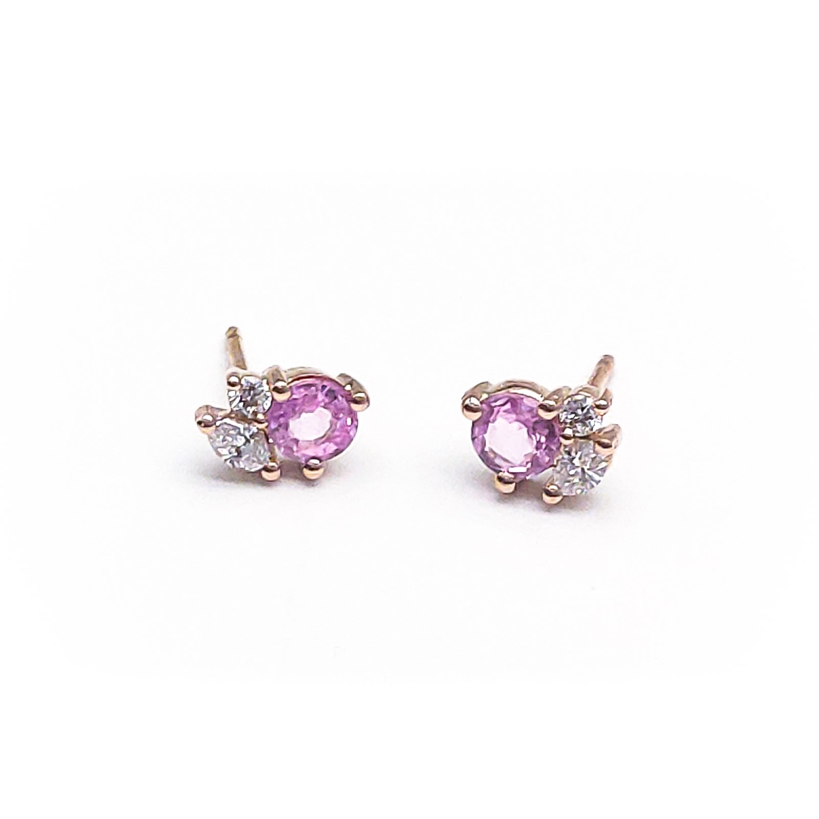Everyday Stud  Women  18 Polished Earrings Pink Sapphire Earrrings