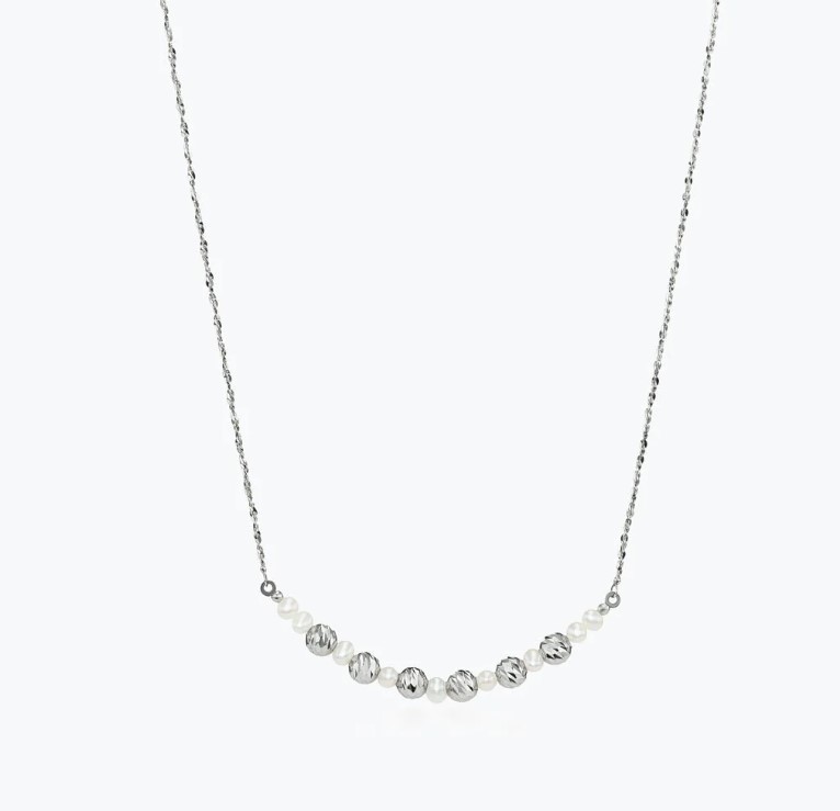 Chain  Women 18 850PT Diamond Cut Necklace PTN2040