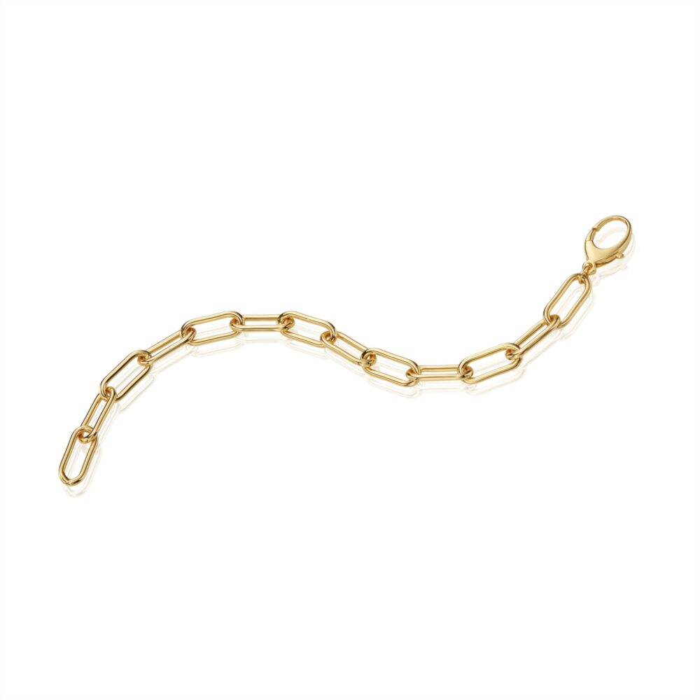 Contemporary Chain  Women 8.5 18 Polished Bracelet H472N B 348 Y