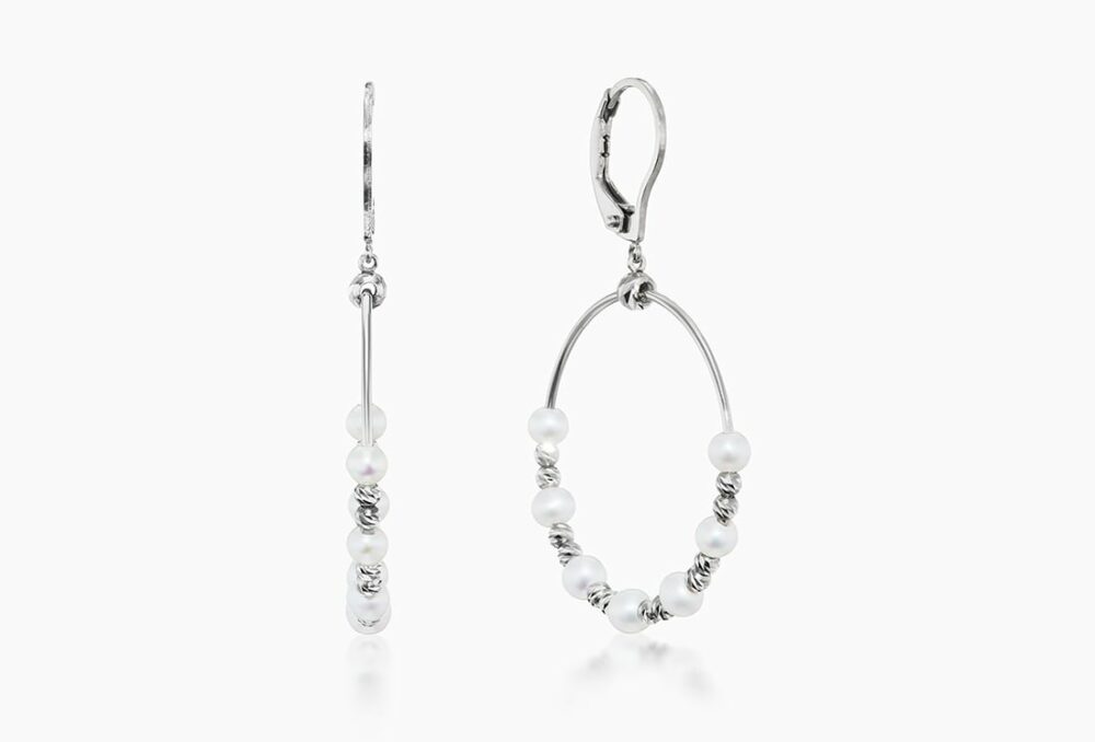 Contemporary Dangle  Women   Diamond Cut Earrings PTE8007-LB