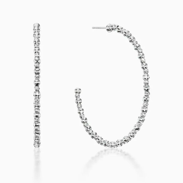 Contemporary Hoop Limittless Women Medium 900/850PT Diamond Cut Earrings PTE8009