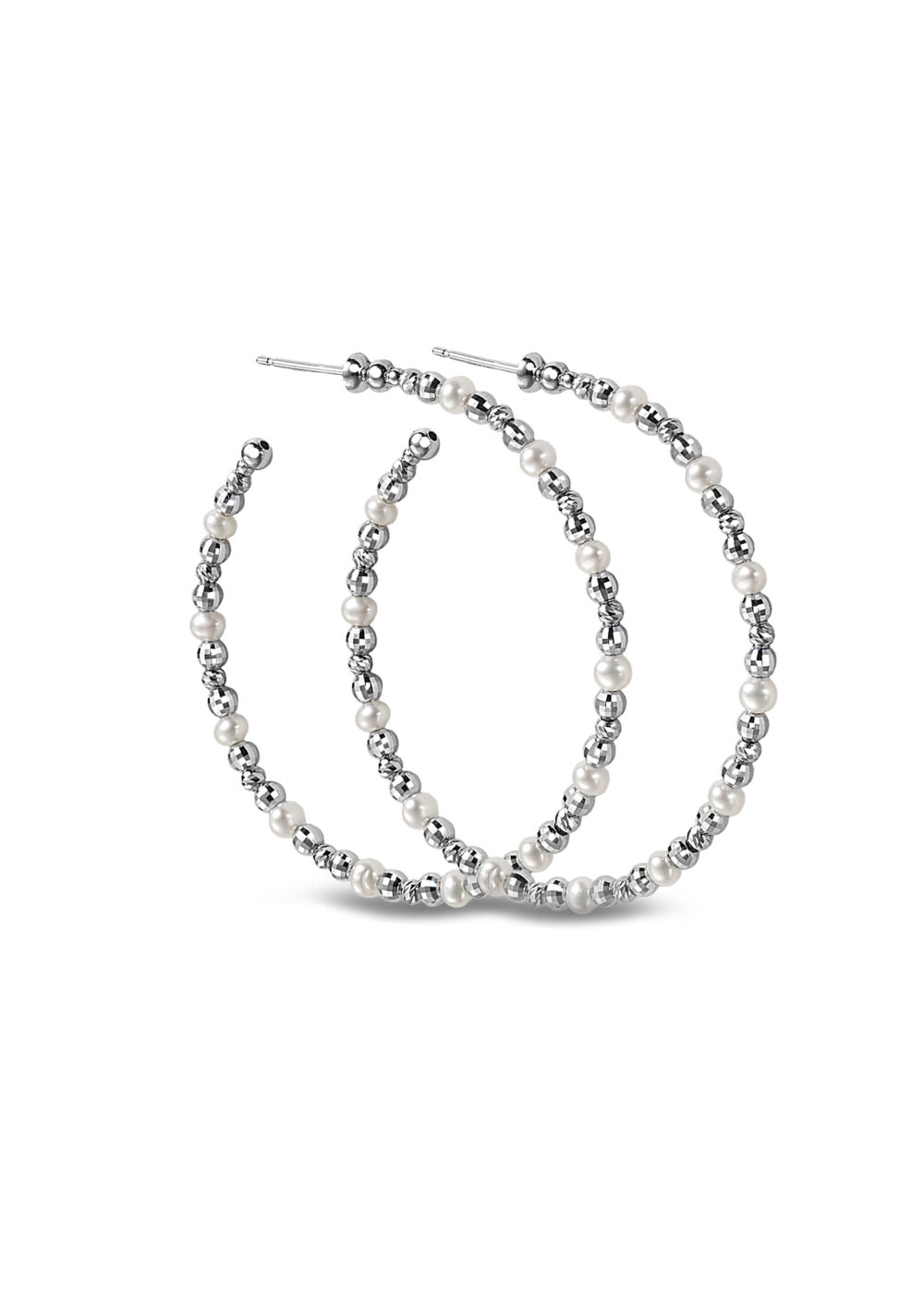 Contemporary Hoop  Women   Diamond Cut Earrings PTE8020