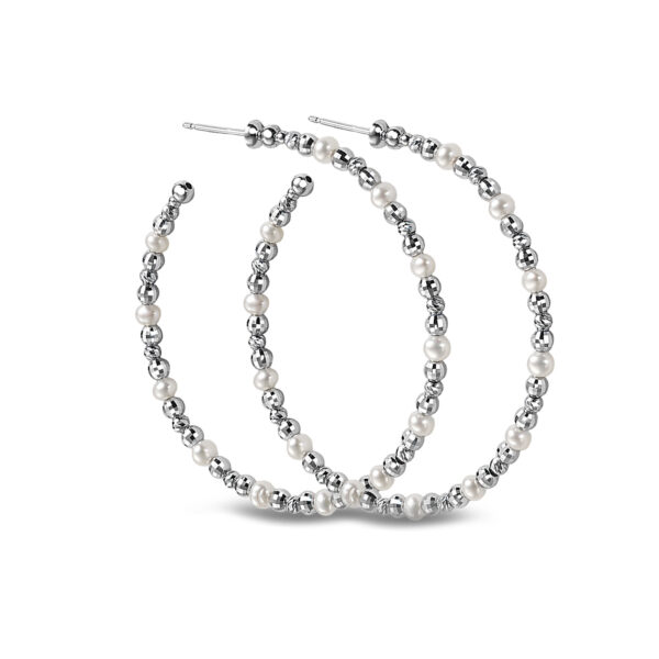 Contemporary Hoop  Women   Diamond Cut Earrings PTE8020