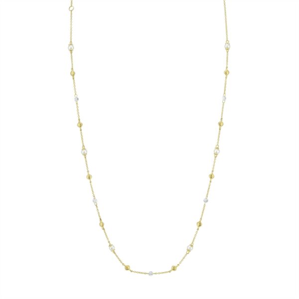 Station  Unisex 18 18 Polished Necklace SS-CH014F-WP-WD-Y-18-16