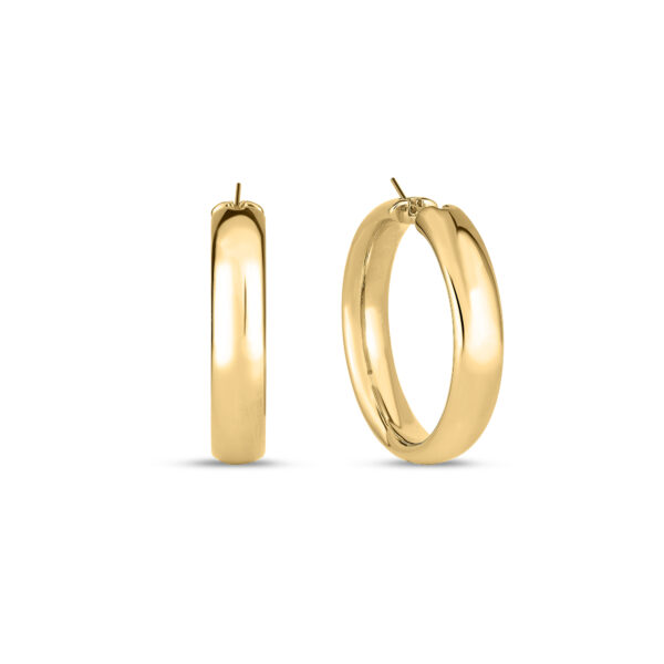 Contemporary Hoop  Women  18 Polished Earrings 6740650AYER0