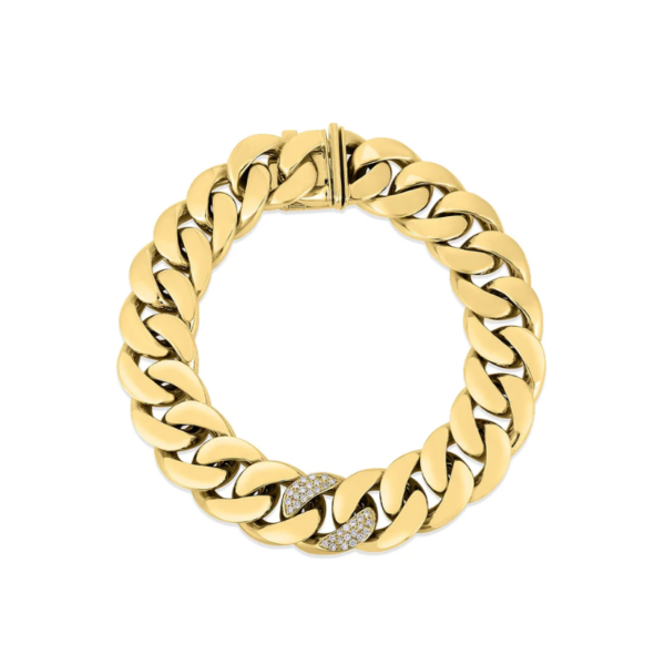 Contemporary Link Oro Classic Women  18 Polished Bracelet 9151065AJLBX