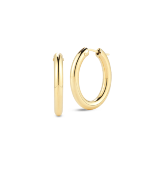 Hoop  Unisex  18 Polished Earrings 210006AYER00