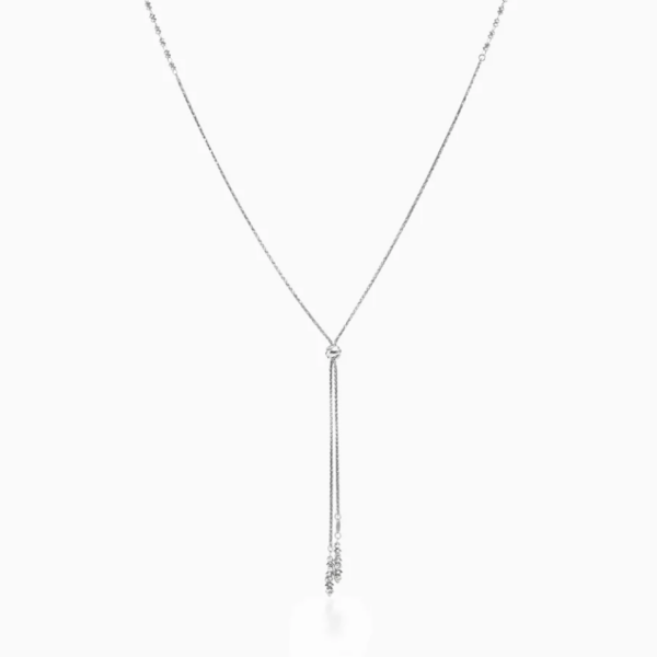 Contemporary Lariat  Women  950PT Diamond Cut Necklace PTN2000