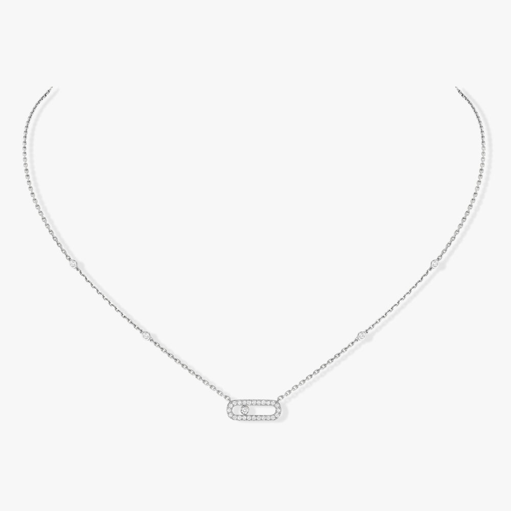 Contemporary Station Move Uno Women  18 Polished Necklace 04708-WG/I17002
