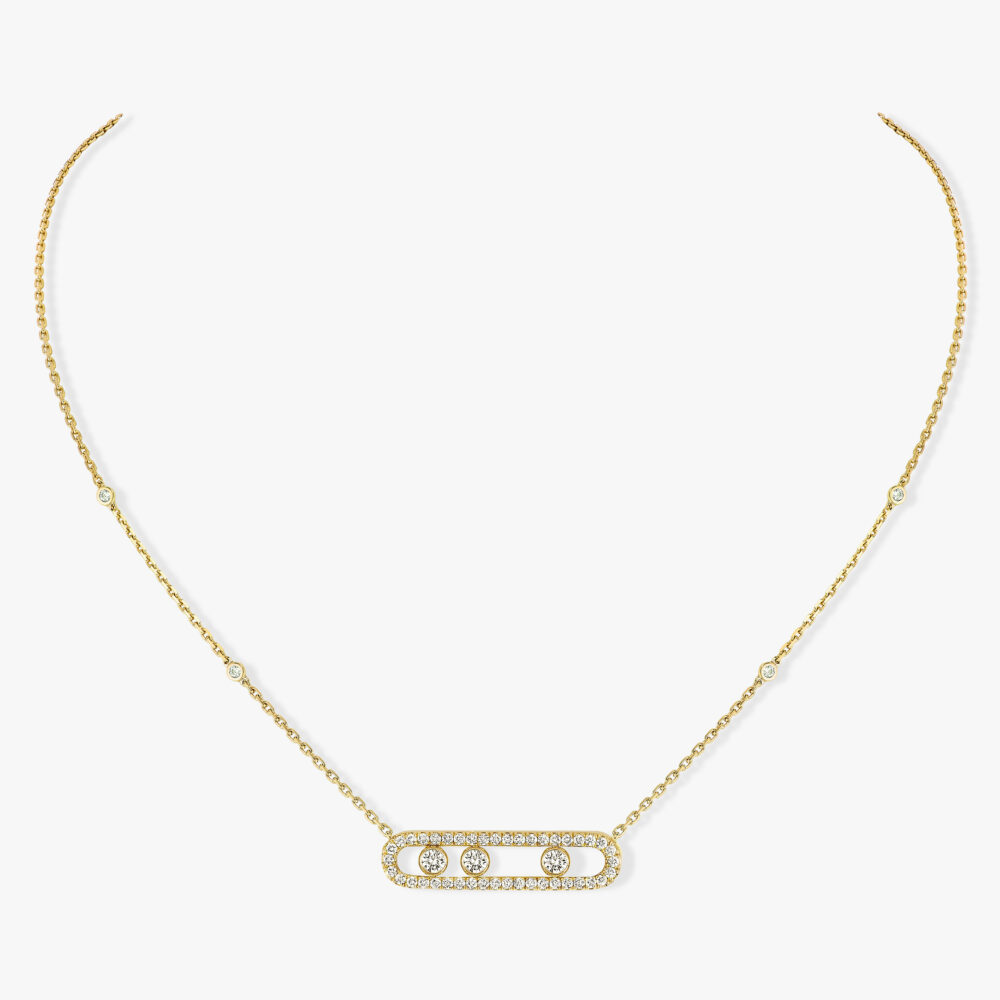 Contemporary Station Move Women  18 Polished Necklace 03994-YG/J11839