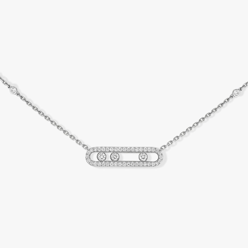 Contemporary Station Move Women  18 Polished Necklace 04322-WG/J19490