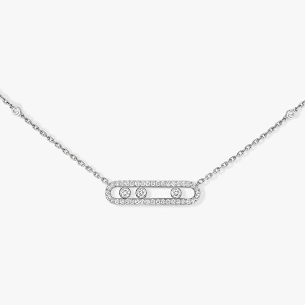 Contemporary Station Move Women  18 Polished Necklace 04322-WG/J19490