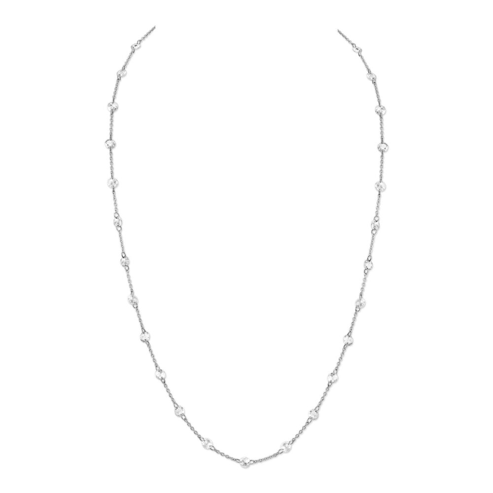 Station  Unisex 18 18 Polished Necklace SS-CH013-WD-W-18-16