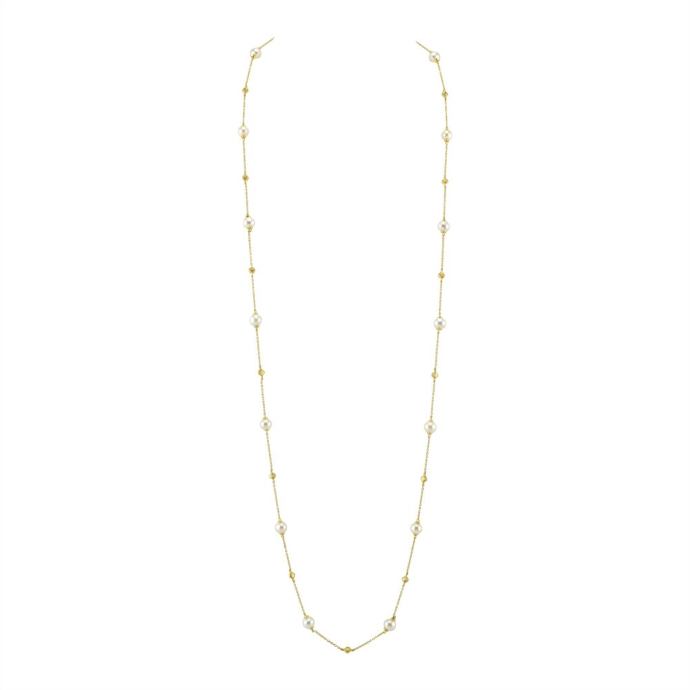 Station  Women 20 18 Strie Detail Necklace SS-CH006E-WP-Y-20