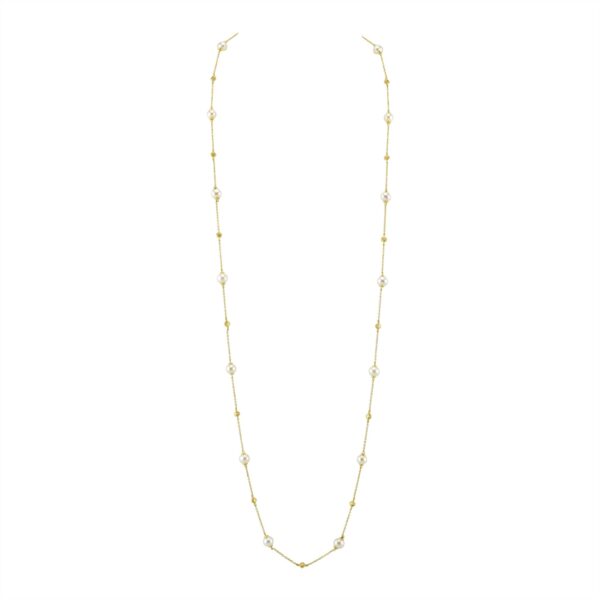 Station  Women 20 18 Strie Detail Necklace SS-CH006E-WP-Y-20