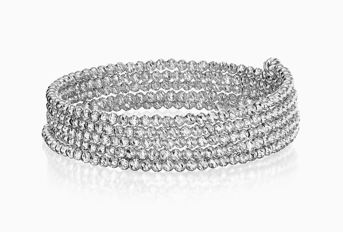 Contemporary Beaded  Women  850PT Diamond Cut Bracelet PTB6004