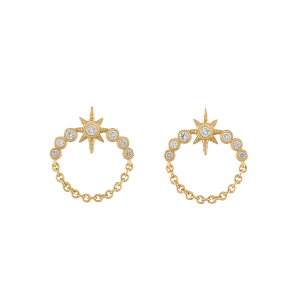 Stud  Women  14 Polished Earrings ED-E010-DIA