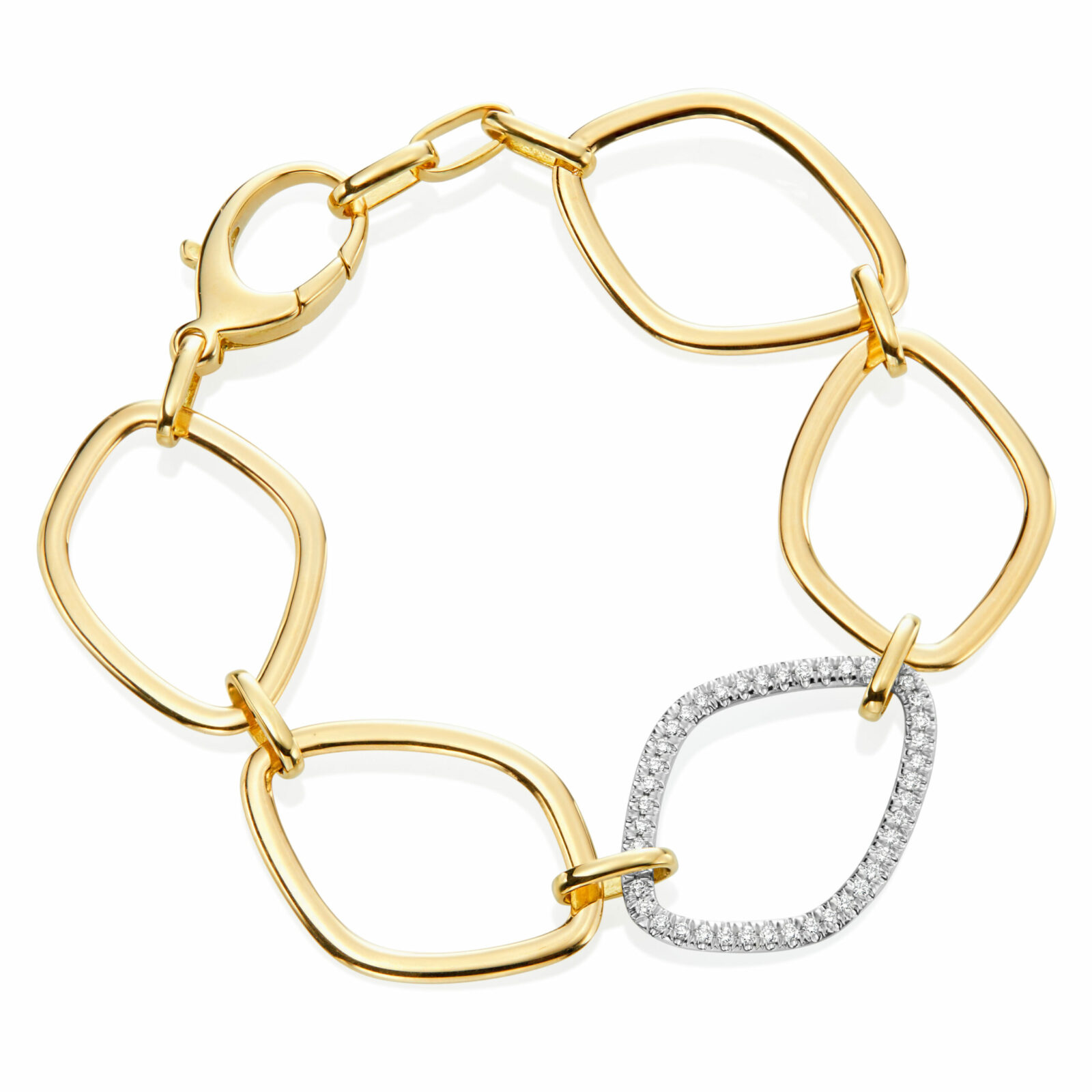 Contemporary Chain  Women 7.5-8 18 Polished Bracelet H469T B 352 YW