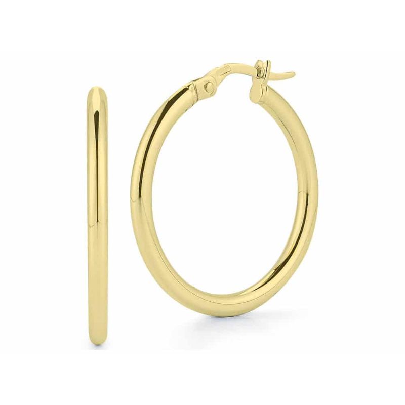 Contemporary Hoop  Women 25 18 Polished Earrings 556025AYER00