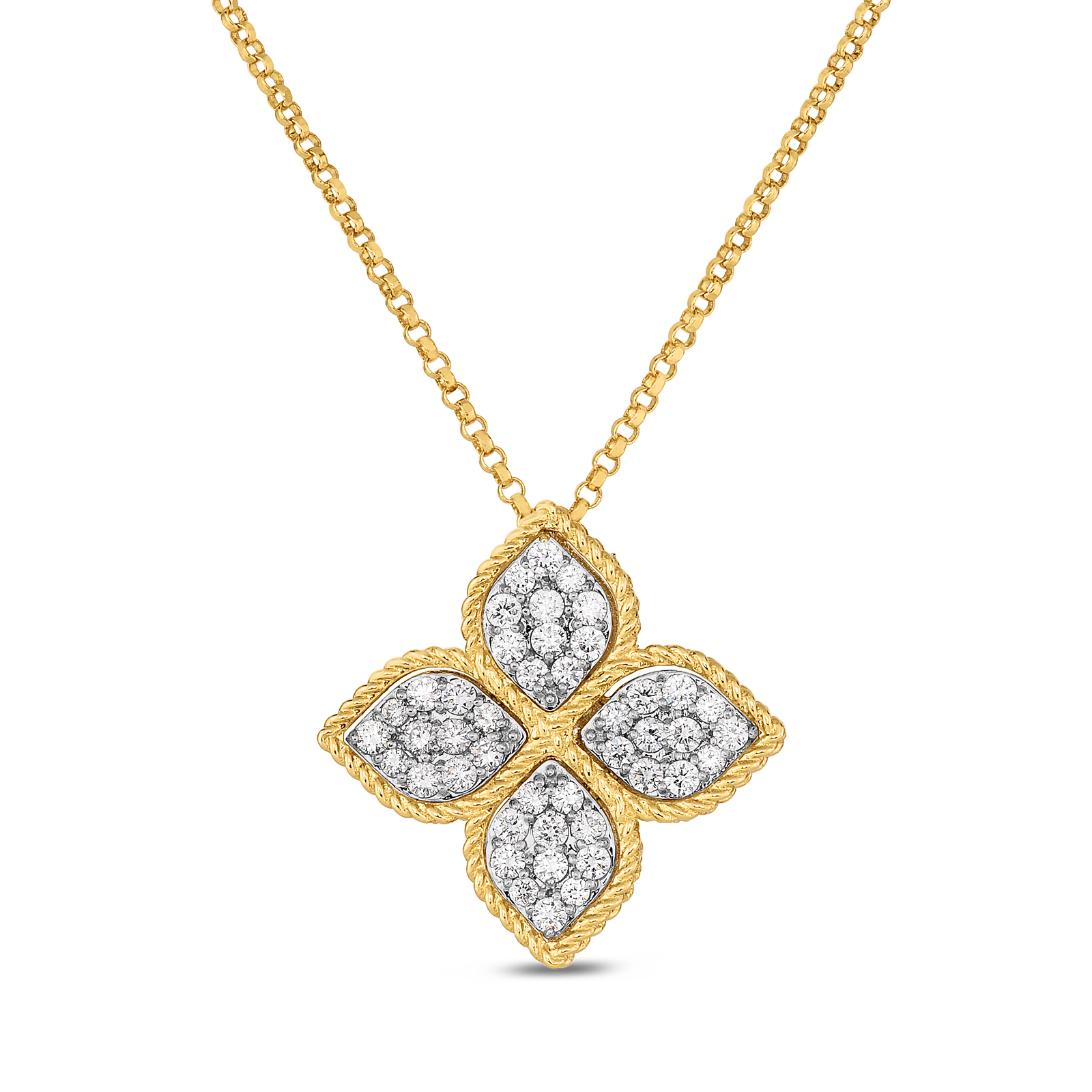 Contemporary Pendant Princess Flower  18 18 Polished Necklace 7771369AJCHX