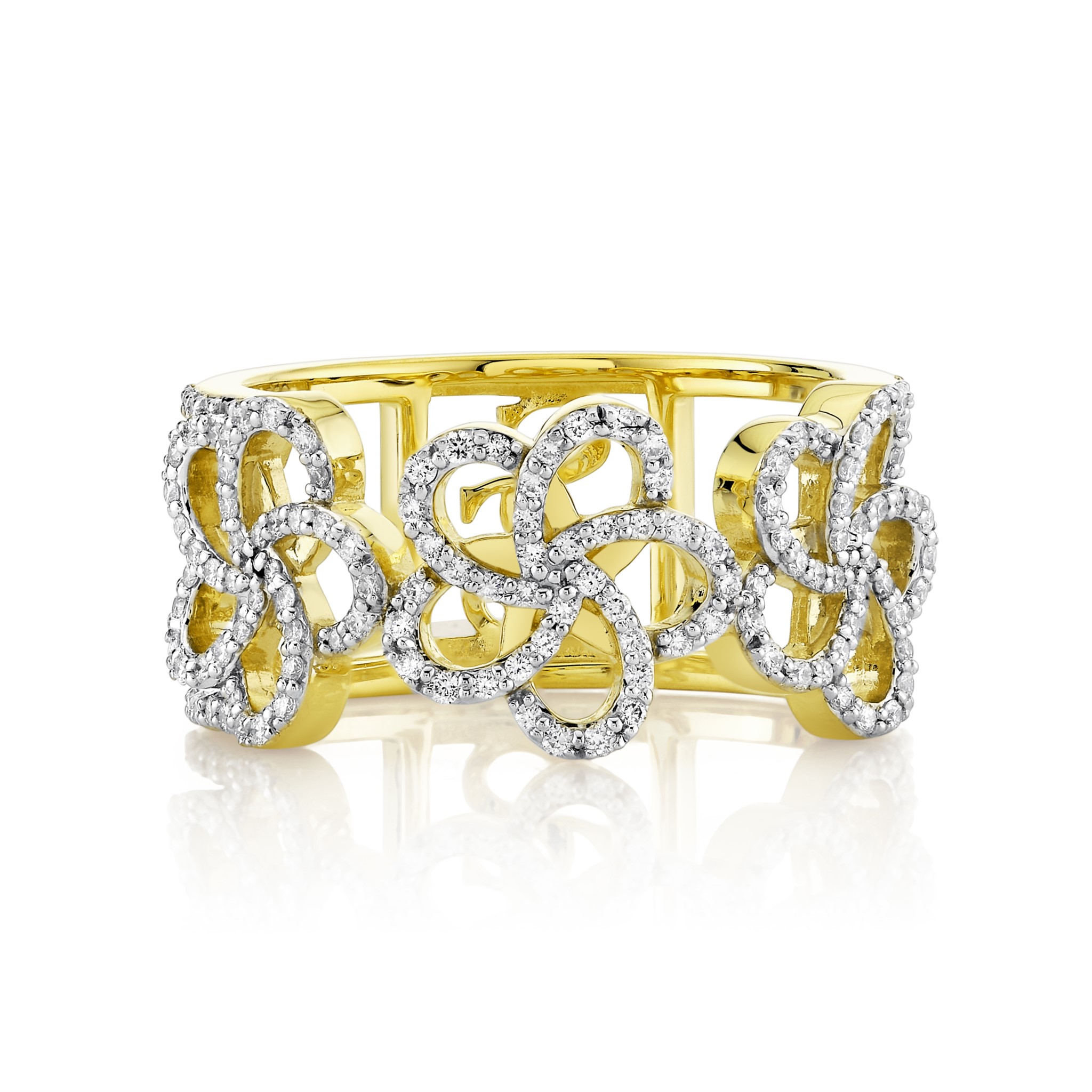 Band  Women 7 18 Strie Detail Ring SS-R023K-WDCB-Y-7