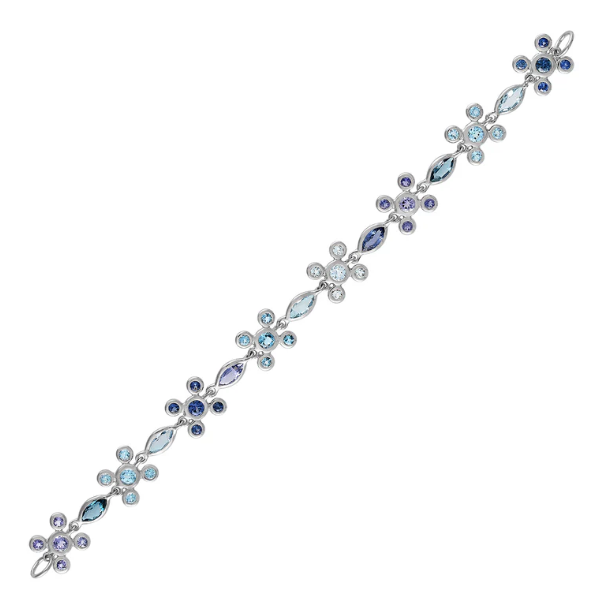 Beaded  Women  14 Polished Bracelet 2221095B-Blue