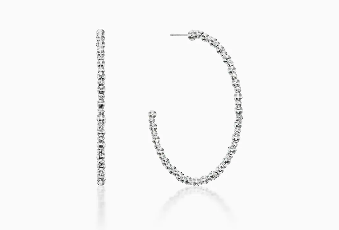 Contemporary Hoop Limittless Women Medium 900/850PT Diamond Cut Earrings PTE8009