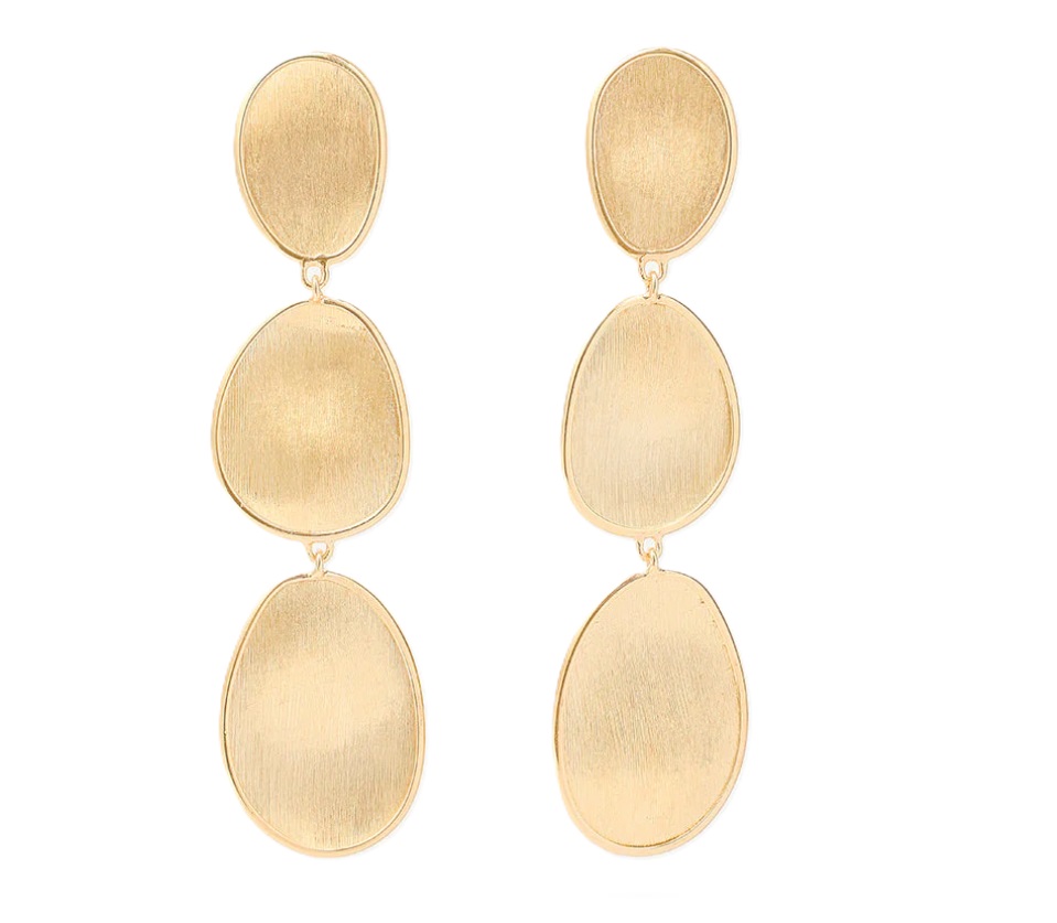 Drop Lunaria Women  18 Engraved Earrings OB1349 Y 02