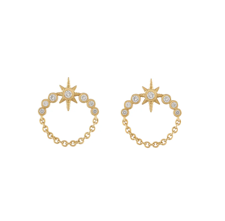 Stud  Women  14 Polished Earrings ED-E010-DIA