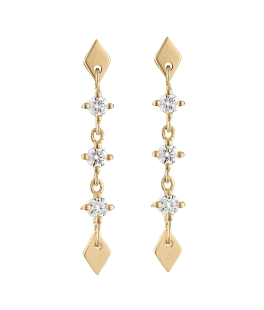 Drop  Women  14 Polished Earrings ED-E018-DIA