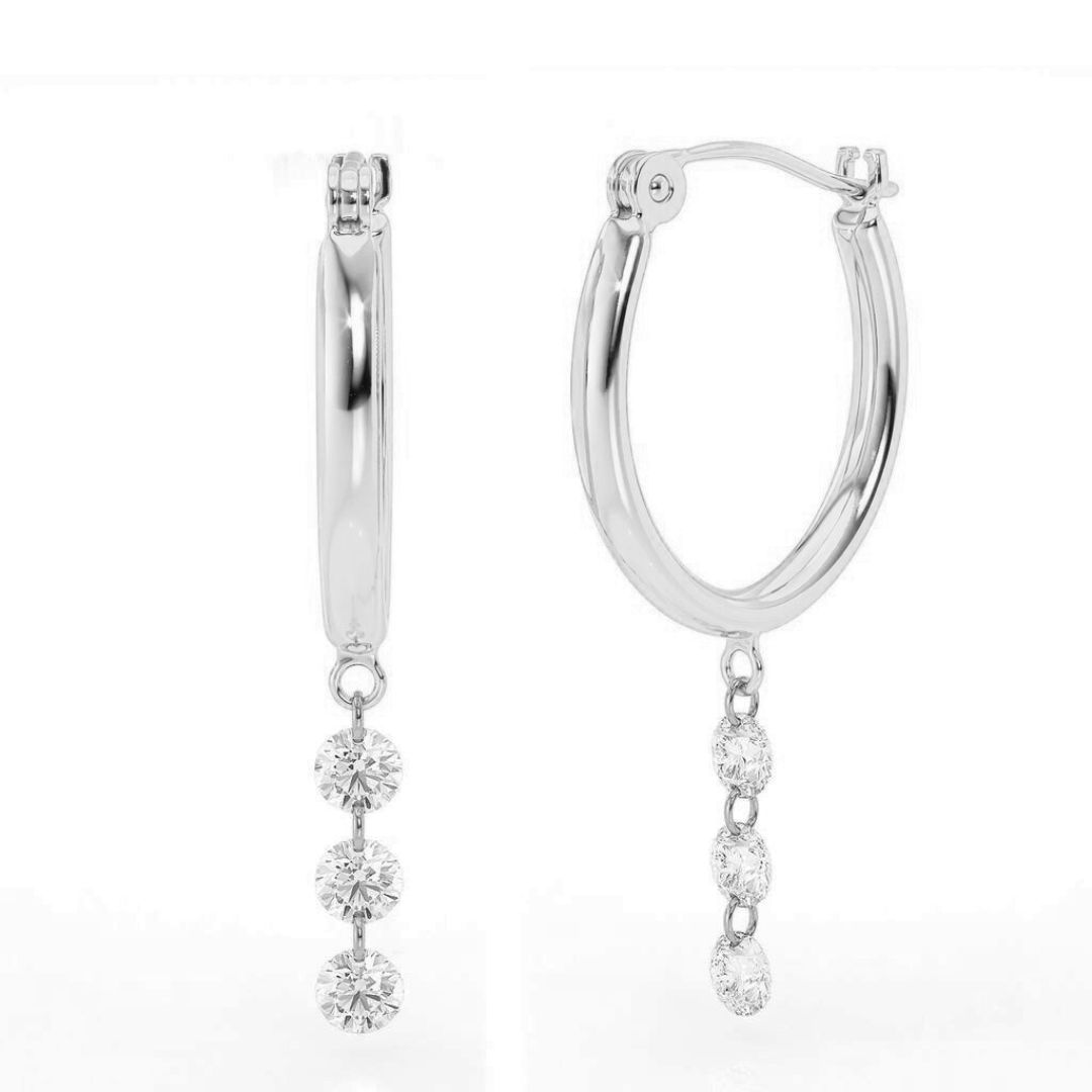 Hoop  Women  18 Polished Earrings EVJ0301RDW2